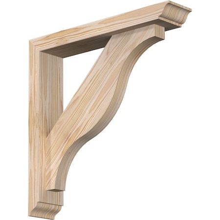 Ekena Millwork Funston Traditional Smooth Bracket w/ Offset Brace, Douglas Fir, 3 1/2"W x 18"D x 18"H BKT0402X18X18FST01SDF